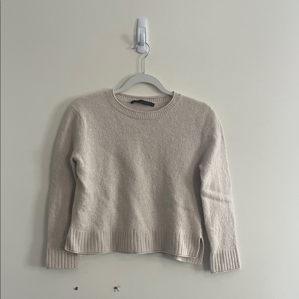 Jenni‎ Kayne Everyday Sweater Oatmeal Cashmere Wool Minimalist Quiet Luxury Cozy